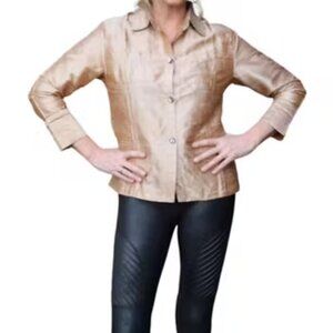 Anu by Natural peach 100% Raw Silk Blouse size S